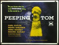1a165 PEEPING TOM British quad movie poster '61 Michael Powell English voyeur classic!