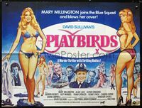 1a167 PLAYBIRDS British quad movie poster '78 sexy Chantrell art of Mary Millington & Suzy Mandel!