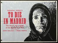 1a194 TO DIE IN MADRID British quad movie poster '63 Frederic Rossif, great Peter Strausfeld art!