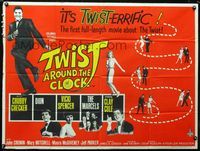 1a197 TWIST AROUND THE CLOCK British quad '62 Chubby Checker in the 1st full-length Twist movie!