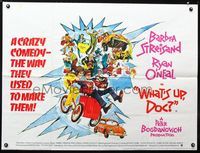 1a203 WHAT'S UP DOC British quad movie poster '72 Barbra Streisand, Ryan O'Neal, Peter Bogdanovich