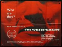 1a204 WHISPERERS British quad movie poster '67 Brian Forbes, really interesting super close image!