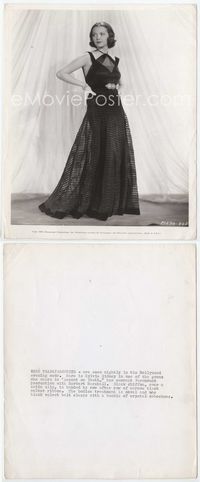1b013 ACCENT ON YOUTH 8x10 still '35 gorgeous Sylvia Sidney modeling a black chiffon & satin gown!
