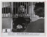 1b028 BONNIE & CLYDE 8x10.25 movie still '67 Faye Dunaway robs a bank at gunpoint!