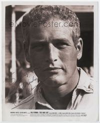 1b058 COOL HAND LUKE signed 8x10 movie still '67 by Paul Newman, who is shown in super close up!