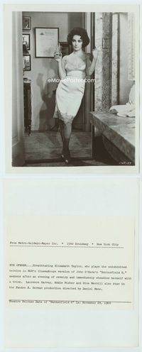 1b036 BUTTERFIELD 8 8x10 still '60 incredible close up of half-dressed callgirl Elizabeth Taylor!