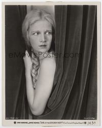 1b100 GIRL OF THE GOLDEN WEST 8x10 still '30 great portrait of Ann Harding hiding behind curtain!