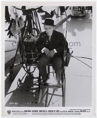 1b248 ROBIN & THE 7 HOODS candid 8x10 still '64 Bing Crosby sitting on set with pipe looking sad!