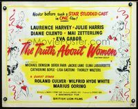 1c613 TRUTH ABOUT WOMEN English half-sheet movie poster '58 Laurence Harvey, Julie Harris, sexy art!