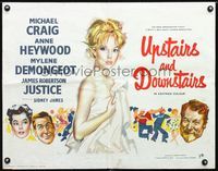 1c620 UPSTAIRS & DOWNSTAIRS English half-sheet movie poster '60 art of super sexy Mylene Demongeot!