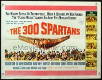 1c275 300 SPARTANS half-sheet movie poster '62 Richard Egan, the mighty battle of Thermopylae!