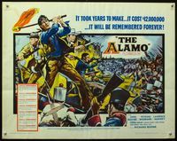 1c287 ALAMO half-sheet movie poster '60 Reynold Brown art of fighting John Wayne & Richard Widmark!