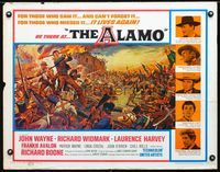 1c288 ALAMO half-sheet movie poster R67 Reynold Brown art of fighting John Wayne & Richard Widmark!