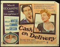 1c332 CASH ON DELIVERY style B half-sheet movie poster '56 Shelley Winters, Peggy Cummins, English!