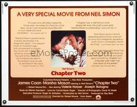 1c336 CHAPTER TWO half-sheet movie poster '80 James Caan, Marsha Mason, written by Neil Simon!