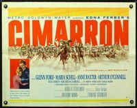 1c338 CIMARRON style A half-sheet poster '60 Anthony Mann, Glenn Ford, Maria Schell, cool artwork!