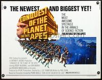 1c347 CONQUEST OF THE PLANET OF THE APES half-sheet movie poster '72 the revolt of the apes!