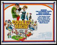 1c348 COOLEY HIGH half-sheet movie poster '75 the student body was a chick named Veronica!
