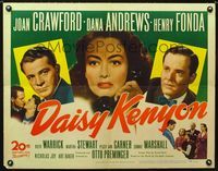 1c355 DAISY KENYON half-sheet poster '47 Joan Crawford, Henry Fonda, Dana Andrews, Otto Preminger