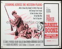 1c356 DANIEL BOONE FRONTIER TRAIL RIDER half-sheet poster '66 pioneer Fess Parker in coonskin hat!