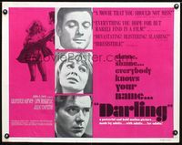 1c357 DARLING half-sheet poster '65 Julie Christie, Laurence Harvey, Dirk Bogarde, John Schlesinger