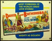 1c358 DAVID & BATHSHEBA style B half-sheet movie poster '51 Biblical Gregory Peck & Susan Hayward!