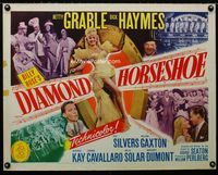 1c362 DIAMOND HORSESHOE half-sheet movie poster '45 sexiest image of dancer Betty Grable!