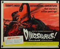 1c363 DINOSAURUS half-sheet movie poster '60 great artwork of wild prehistoric monsters!