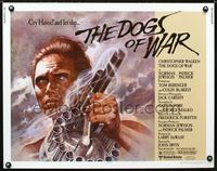 1c364 DOGS OF WAR half-sheet poster '81 great artwork of Christopher Walken with really BIG gun!