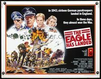 1c367 EAGLE HAS LANDED half-sheet movie poster '77 Michael Caine, Robert Tanenbaum WWII art!
