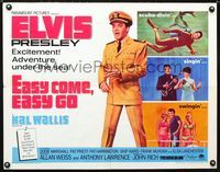 1c368 EASY COME, EASY GO half-sheet movie poster '67 great image of scuba diver Elvis Presley!