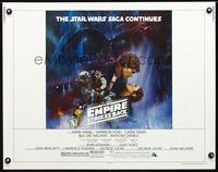 1c374 EMPIRE STRIKES BACK half-sheet '80 George Lucas sci-fi, classic Gone With the Wind style art!