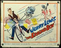 1c377 ERRAND BOY half-sheet movie poster '62 screwball Jerry Lewis in Hollywood!