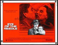 1c380 EYE OF THE NEEDLE half-sheet movie poster '81 Donald Sutherland, Ken Follett, Kate Nelligan