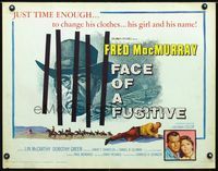1c382 FACE OF A FUGITIVE half-sheet movie poster '59 great artwork of Fred MacMurray behind bars!