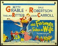 1c384 FARMER TAKES A WIFE half-sheet movie poster '53 Betty Grable, Dale Robertson, Thelma Ritter