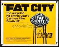 1c385 FAT CITY half-sheet poster '72 Stacy Keach, Jeff Bridges, Susan Tyrrell, John Huston, boxing!