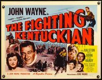 1c386 FIGHTING KENTUCKIAN half-sheet poster R55 rough, tough & romantic John Wayne, Oliver Hardy