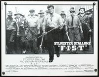 1c381 F.I.S.T. half-sheet poster '77 great image of Sylvester Stallone & lots of angry strikers!