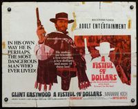 1c389 FISTFUL OF DOLLARS half-sheet movie poster '67 most dangerous Clint Eastwood, Sergio Leone