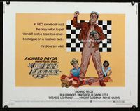 1c402 GREASED LIGHTNING half-sheet poster '77 great art of race car driver Richard Pryor by Noble!