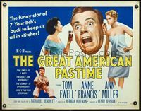 1c403 GREAT AMERICAN PASTIME style A 1/2sh '56 baseball, Tom Ewell, sexy Anne Francis & Ann Miller!