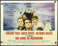 1c407 GUNS OF NAVARONE half-sheet '61 Gregory Peck, David Niven & Anthony Quinn by Howard Terpning!