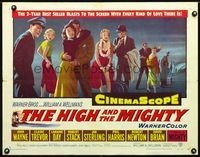 1c414 HIGH & THE MIGHTY half-sheet movie poster '54 William Wellman, John Wayne, Claire Trevor