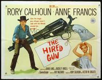 1c417 HIRED GUN style A half-sheet movie poster '57 Rory Calhoun, Anne Francis, great giant gun art!