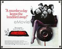 1c419 HOMEBODIES half-sheet movie poster '74 a murder a day keeps the landlord away!