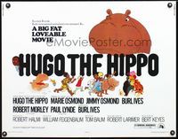 1c425 HUGO THE HIPPO style A half-sheet poster '75 phantasmagorical Hungarian animated cartoon!