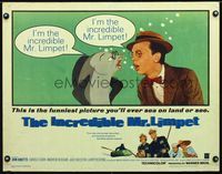 1c432 INCREDIBLE MR. LIMPET half-sheet movie poster '64 Don Knotts turns into a cartoon fish!