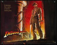 1c434 INDIANA JONES & THE TEMPLE OF DOOM half-sheet '84 artwork of Harrison Ford by Bruce Wolfe!