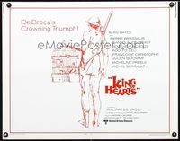 1c450 KING OF HEARTS half-sheet movie poster R78 Alan Bates, Genevieve Bujold, Philippe De Broca